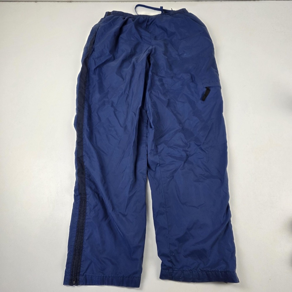 VTG Y2K Nike Track Pants Mens Large Blue Lined Warm Up Zip Ankle Pockets